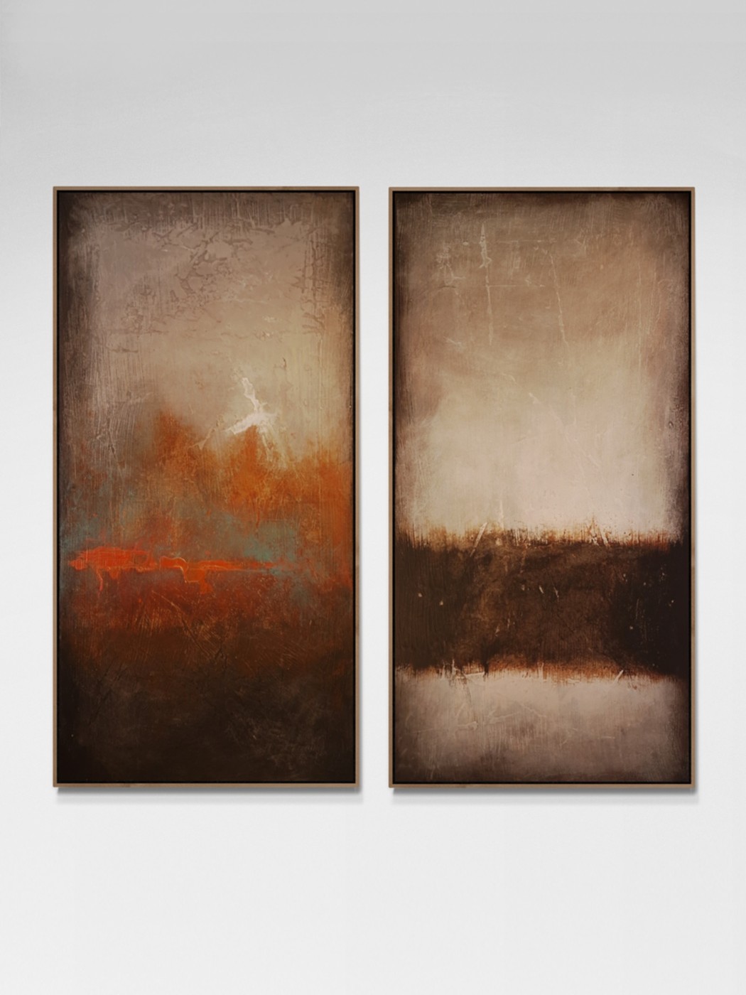 Diptych, informal abstraction, by Barbara Corbucci